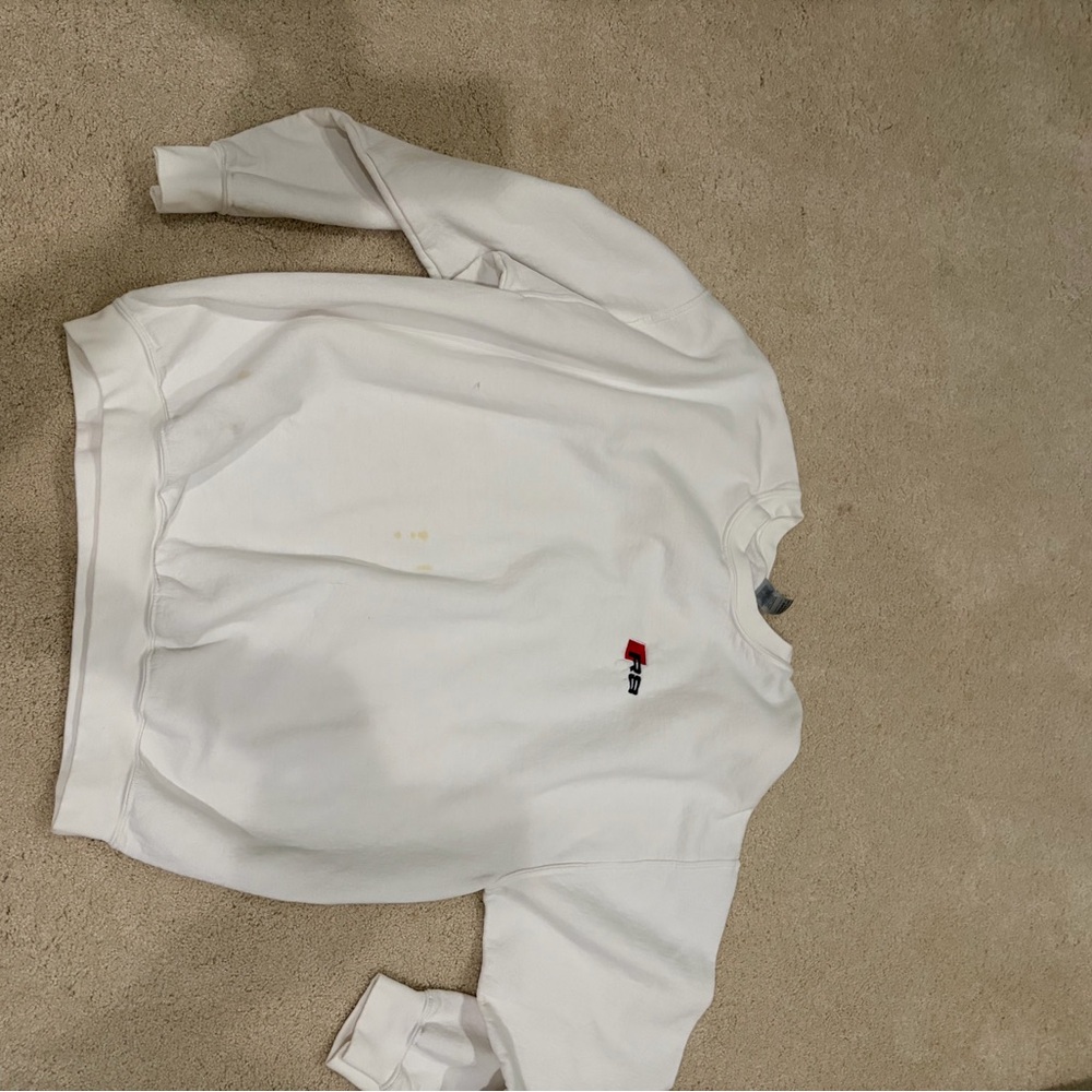 White Sweatshirt with Embroidered Logo